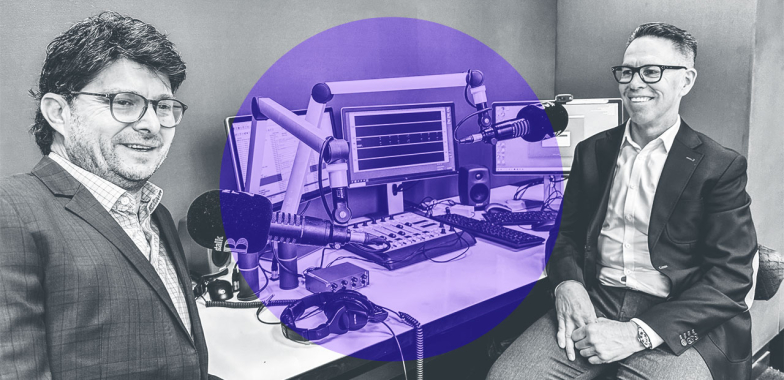 Darren Shand and Liam Dann interview in podcast studio